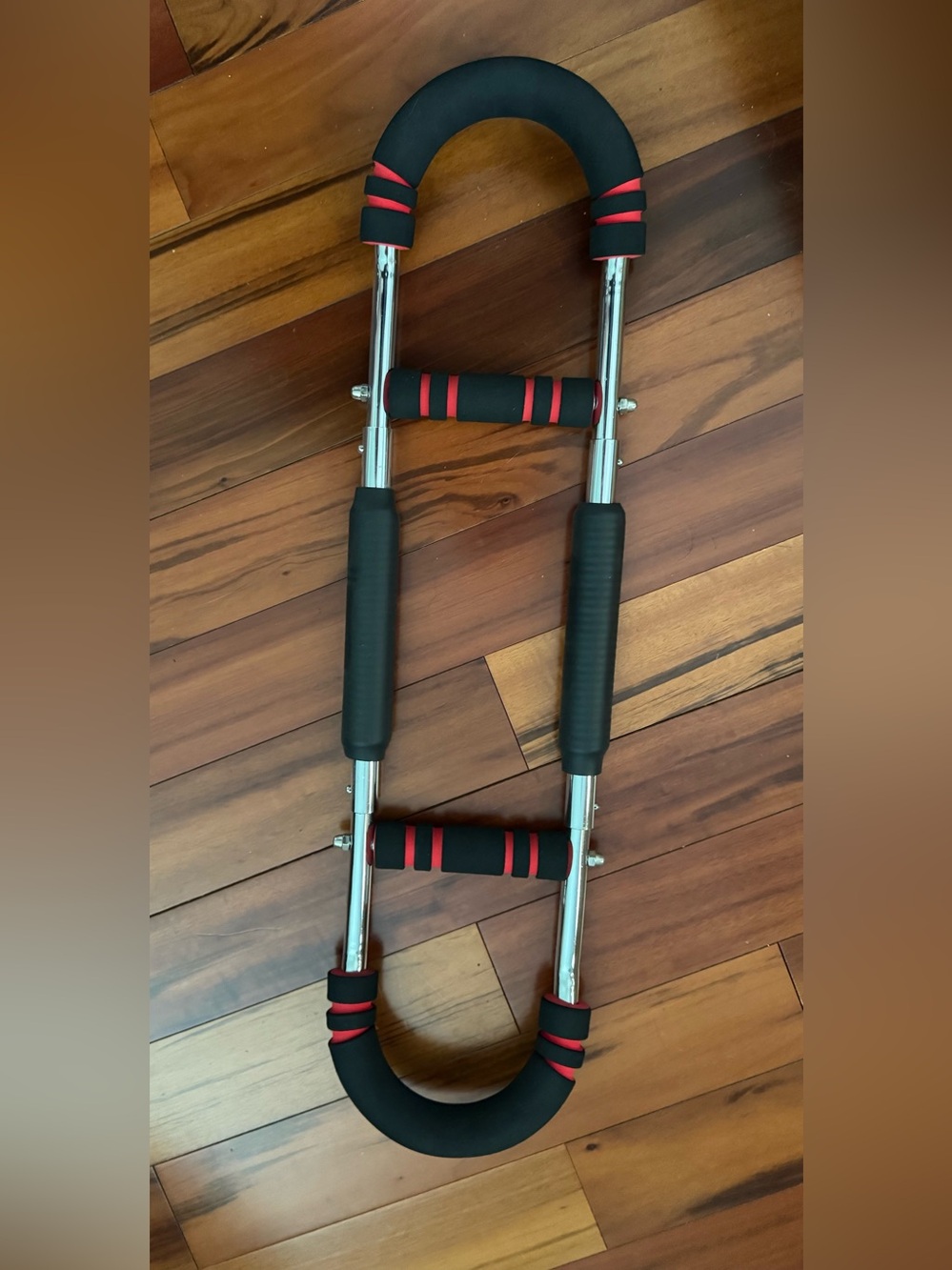 Multi-Grip Doorway Pull-Up Bar in Black and Red